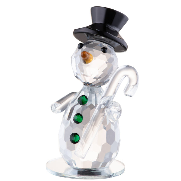 belleek Galway Living Top Hat Snowman Crystal Figurine