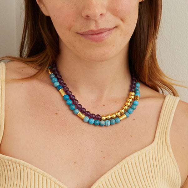 Ben Amun Blue Motorcycle Necklace