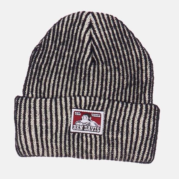 ben davis Cuffed Knit Beanie - Hickory Stripe