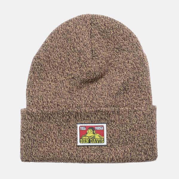 ben davis Cuffed Knit Beanie - Marled Brown