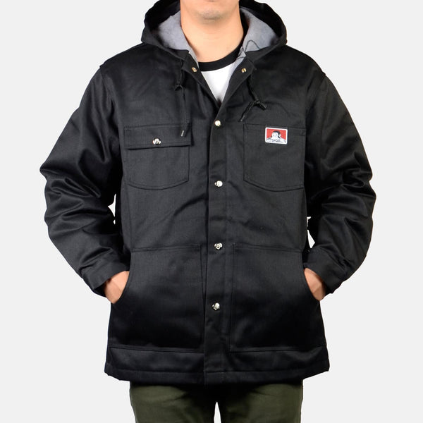 ben davis Hooded Jacket w/ Snaps - Black