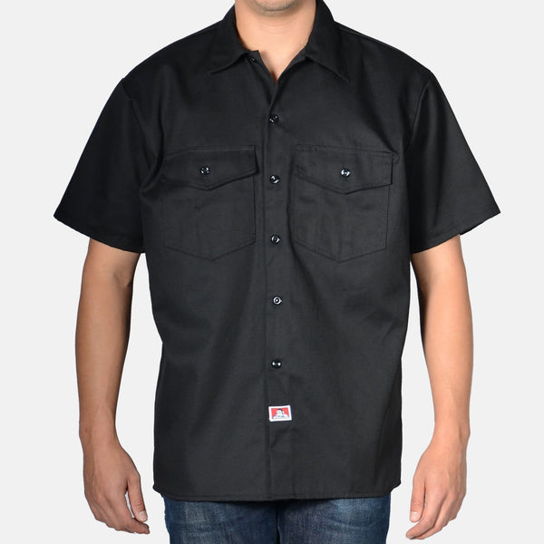 ben davis Short Sleeve Button-Up Shirt - Black