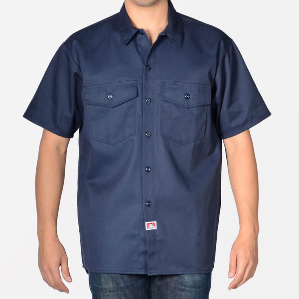 ben davis Short Sleeve Button-Up Shirt - Navy
