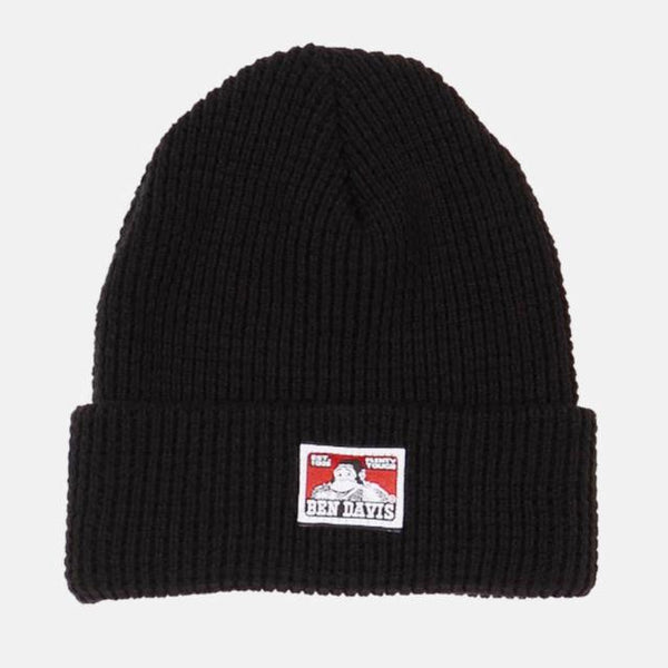 ben davis Waffle Knit Beanie - Black