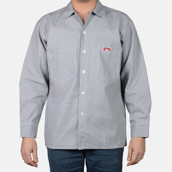 ben davis Long Sleeve Striped Button-Up Shirt - Hickory