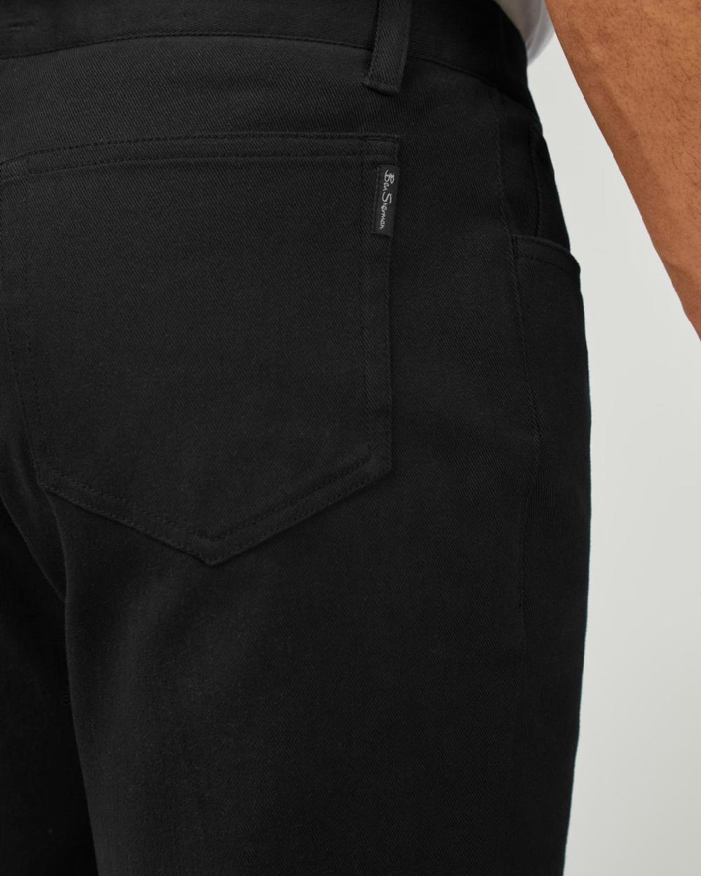 Ben Sherman 5 Pocket Twill Trousers In Black