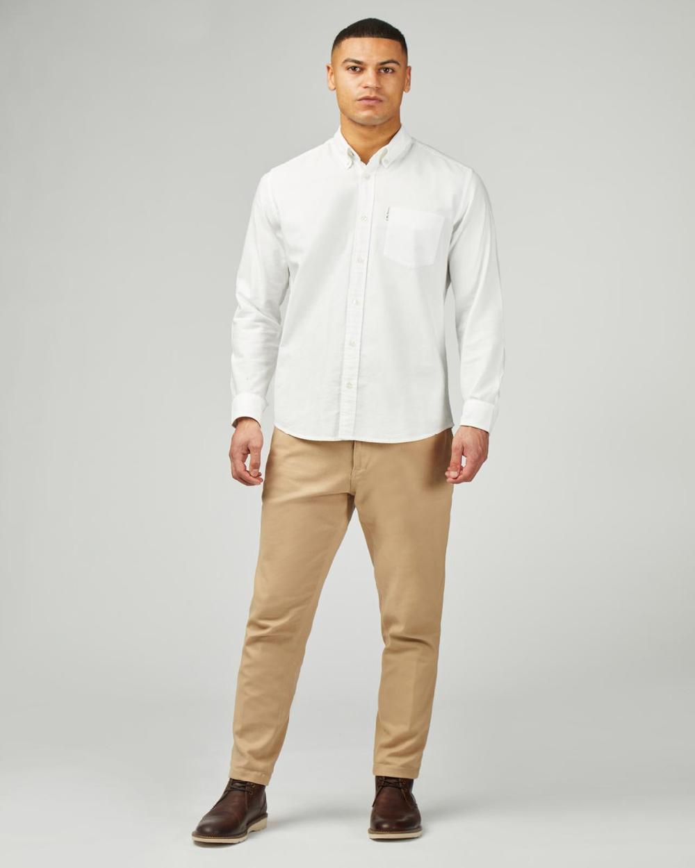 Ben Sherman 5 Pocket Twill Trousers In Stone