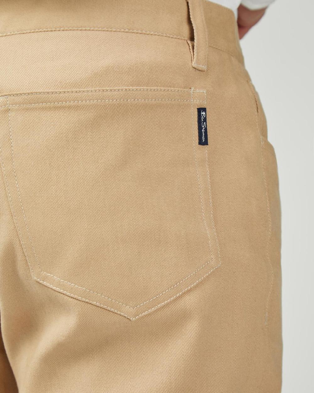 Ben Sherman 5 Pocket Twill Trousers In Stone