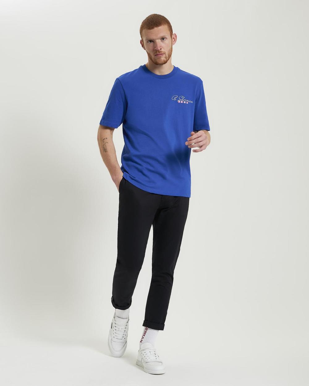 Ben Sherman B Script Back Tee In Royal Blue