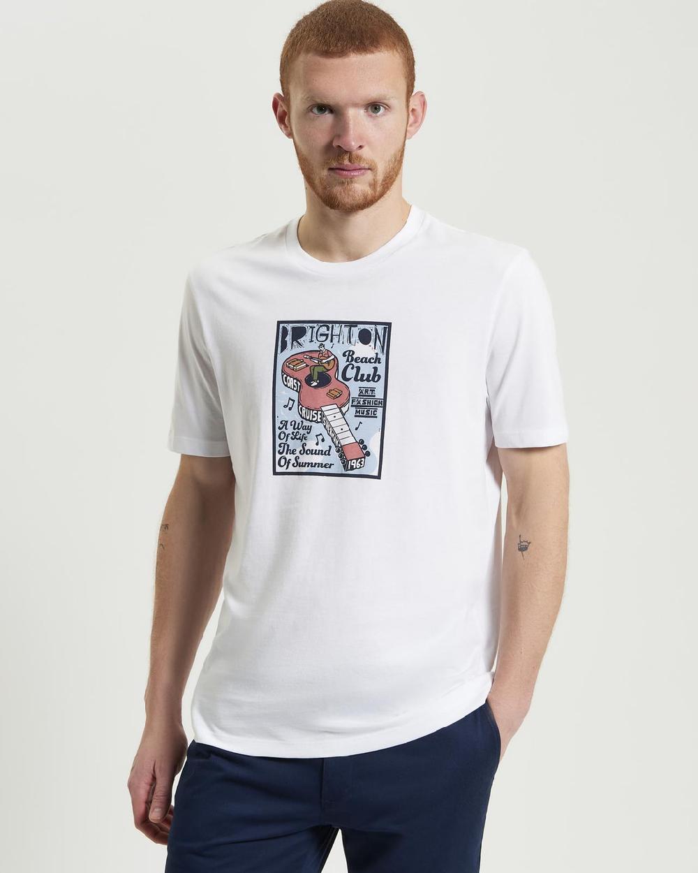 ben sherman Boat Guitar Character Tee in White