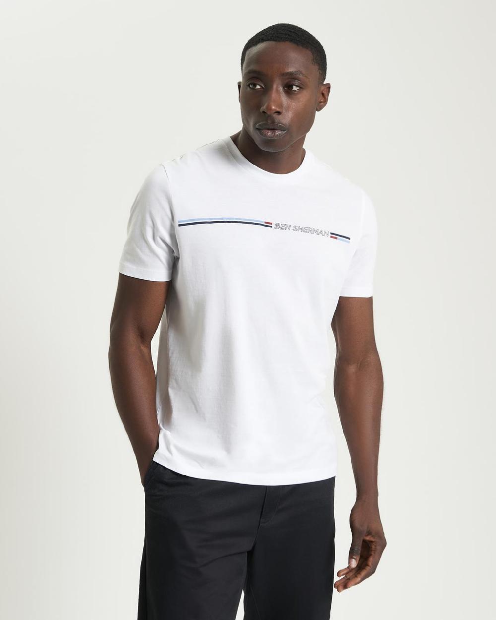 ben sherman Core Stripe Tee in White