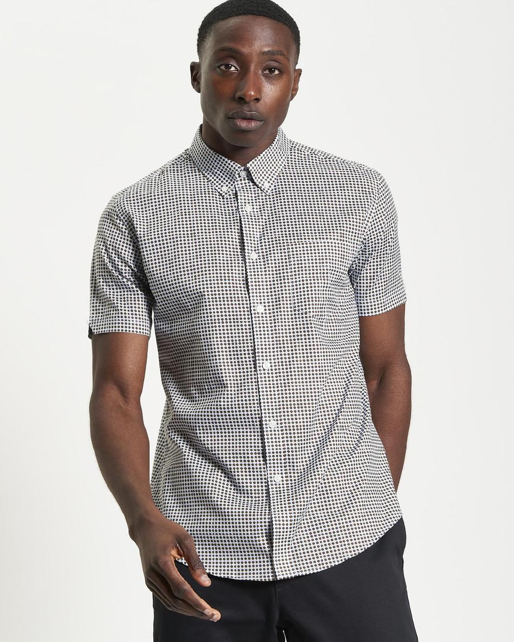 Ben Sherman Geo Print Shirt In Ice Blue