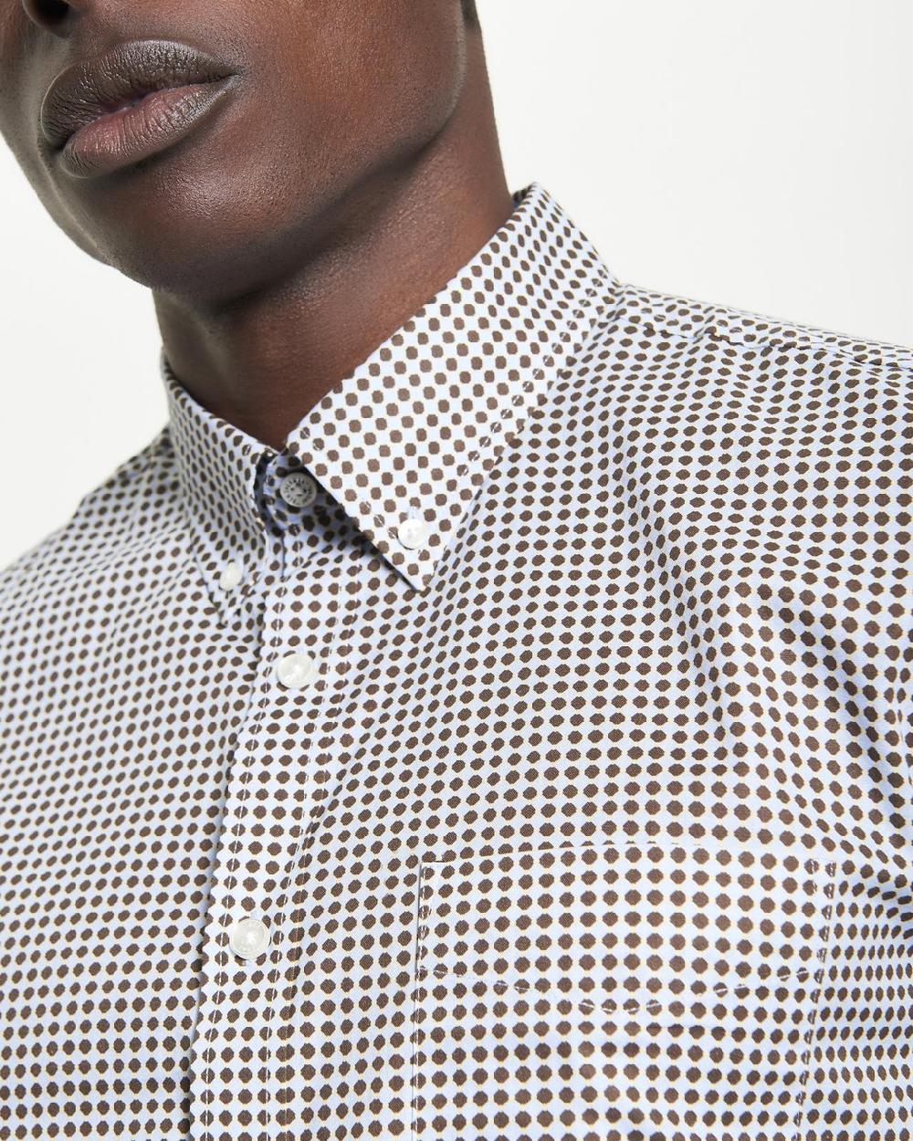 Ben Sherman Geo Print Shirt In Ice Blue