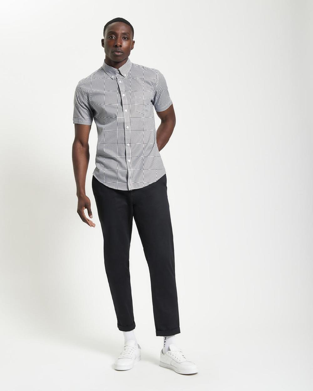 ben sherman Geo Print Shirt in Ice Blue