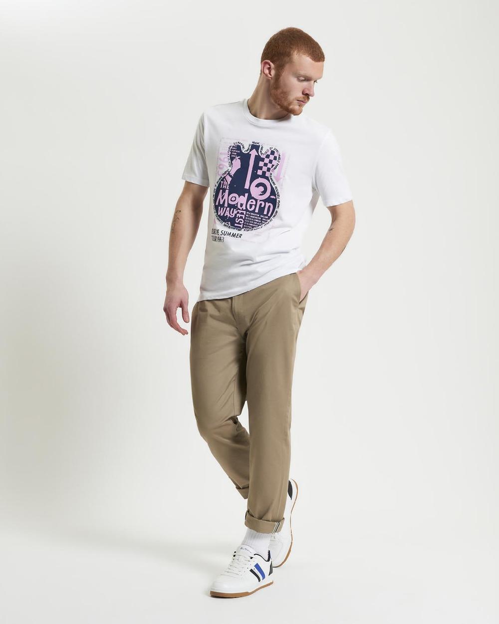 Ben Sherman Guitar Poster Tee In White