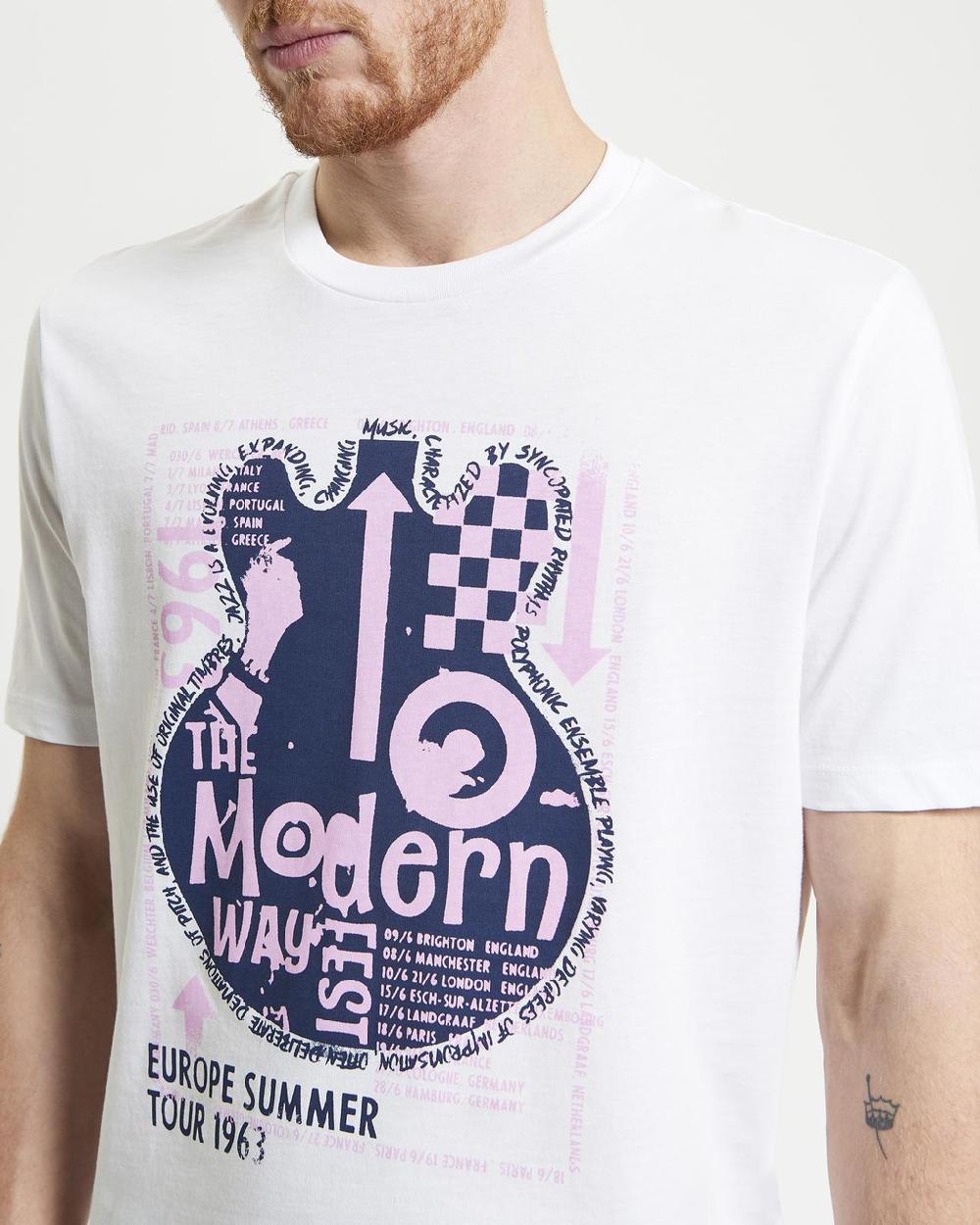 Ben Sherman Guitar Poster Tee In White