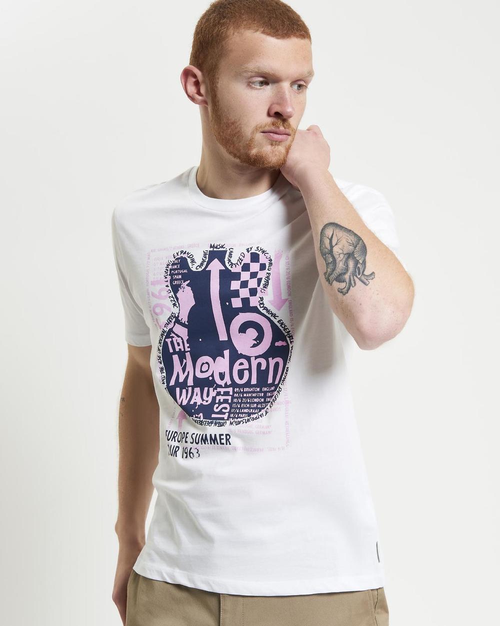 ben sherman Guitar Poster Tee in White
