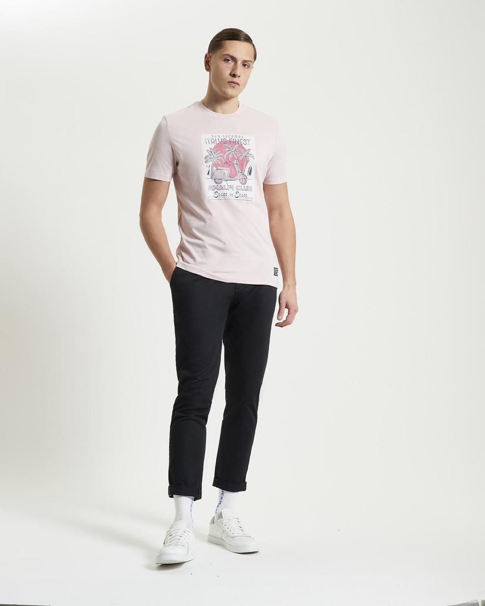 Ben Sherman Holiday Poster Tee In Blush Pink