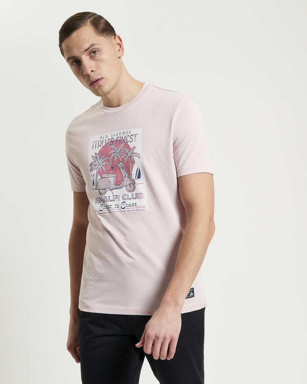 ben sherman Holiday Poster Tee in Blush Pink