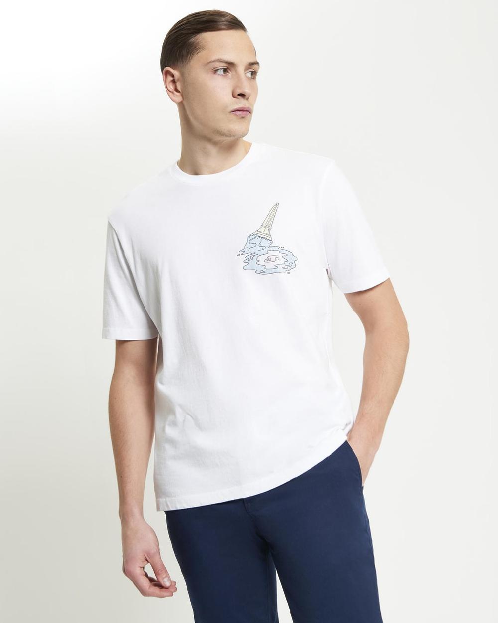 ben sherman Ice Cream Splat Target Tee in White