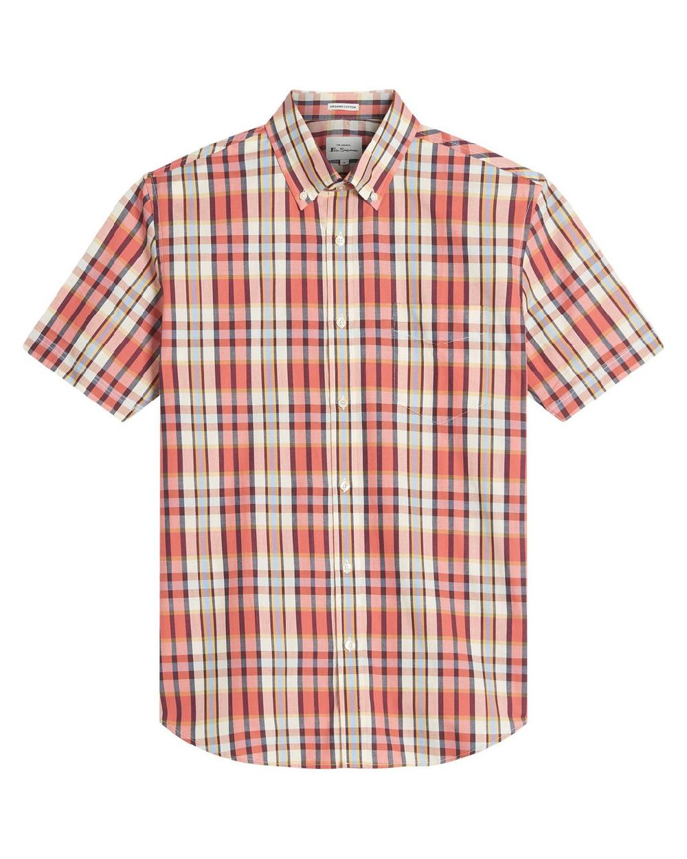 Ben Sherman Irregular Check Shirt In Cerise