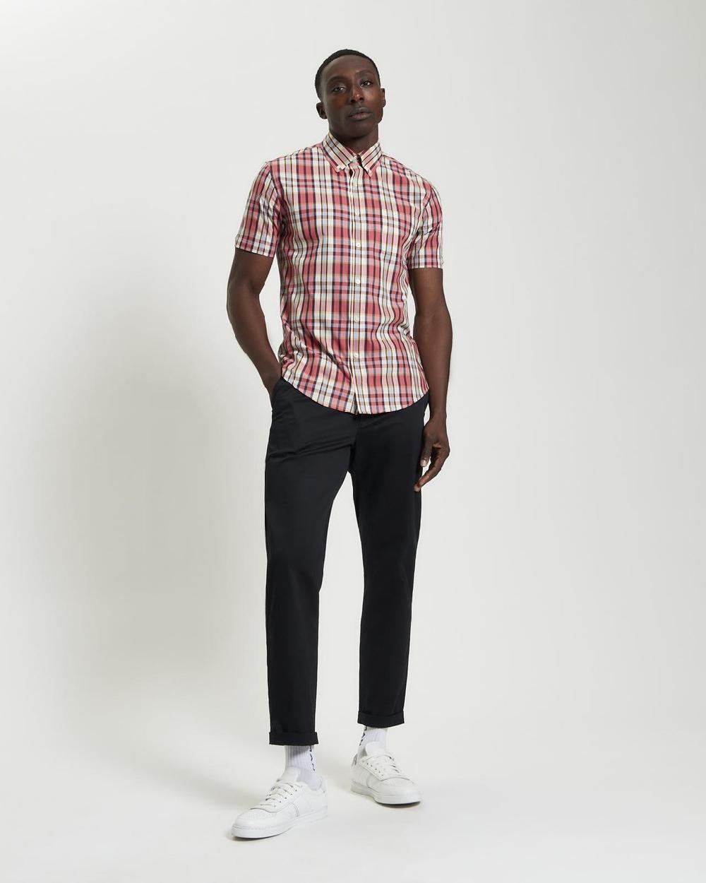 ben sherman Irregular Check Shirt in Cerise