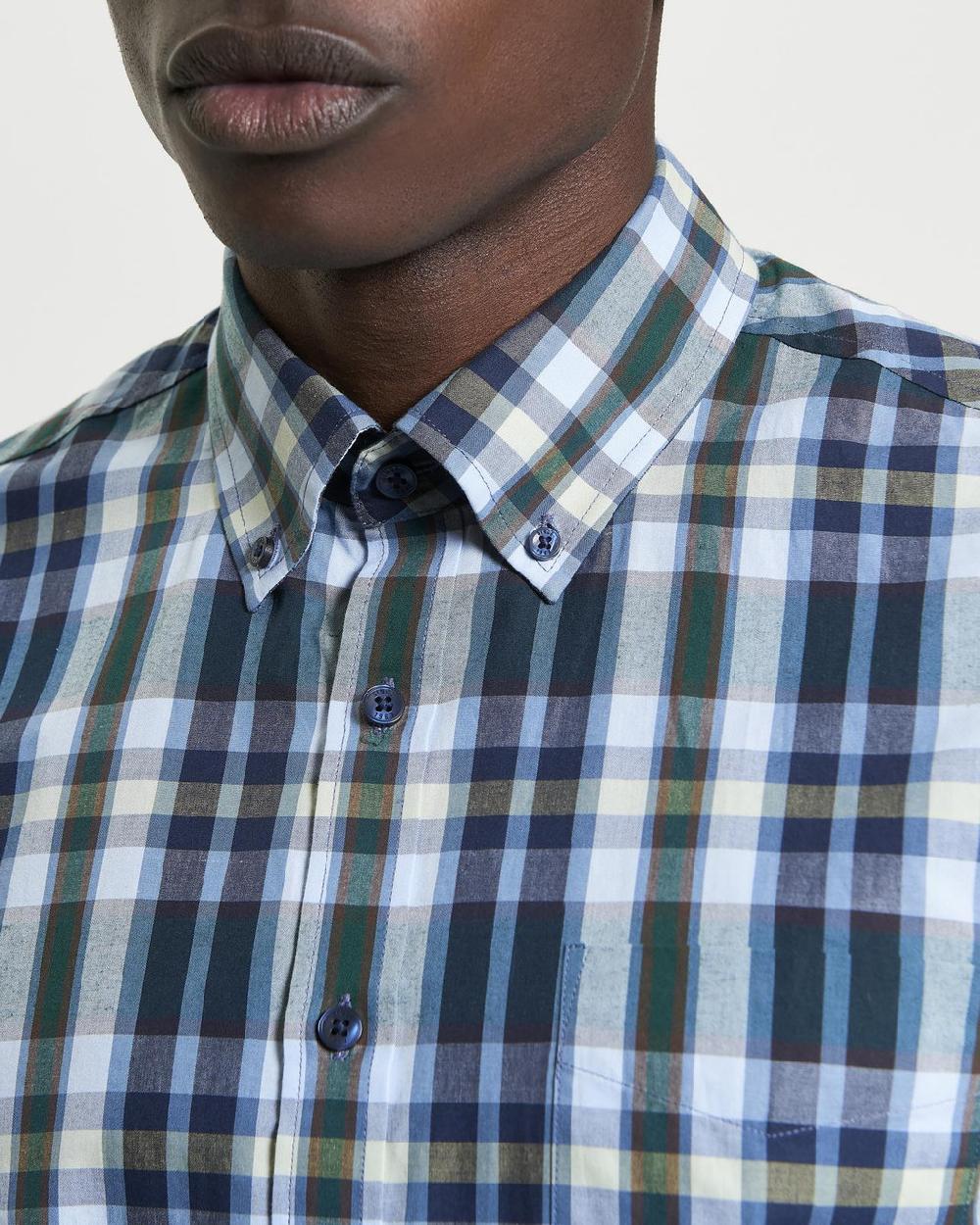Ben Sherman Irregular Check Shirt In Dark Green