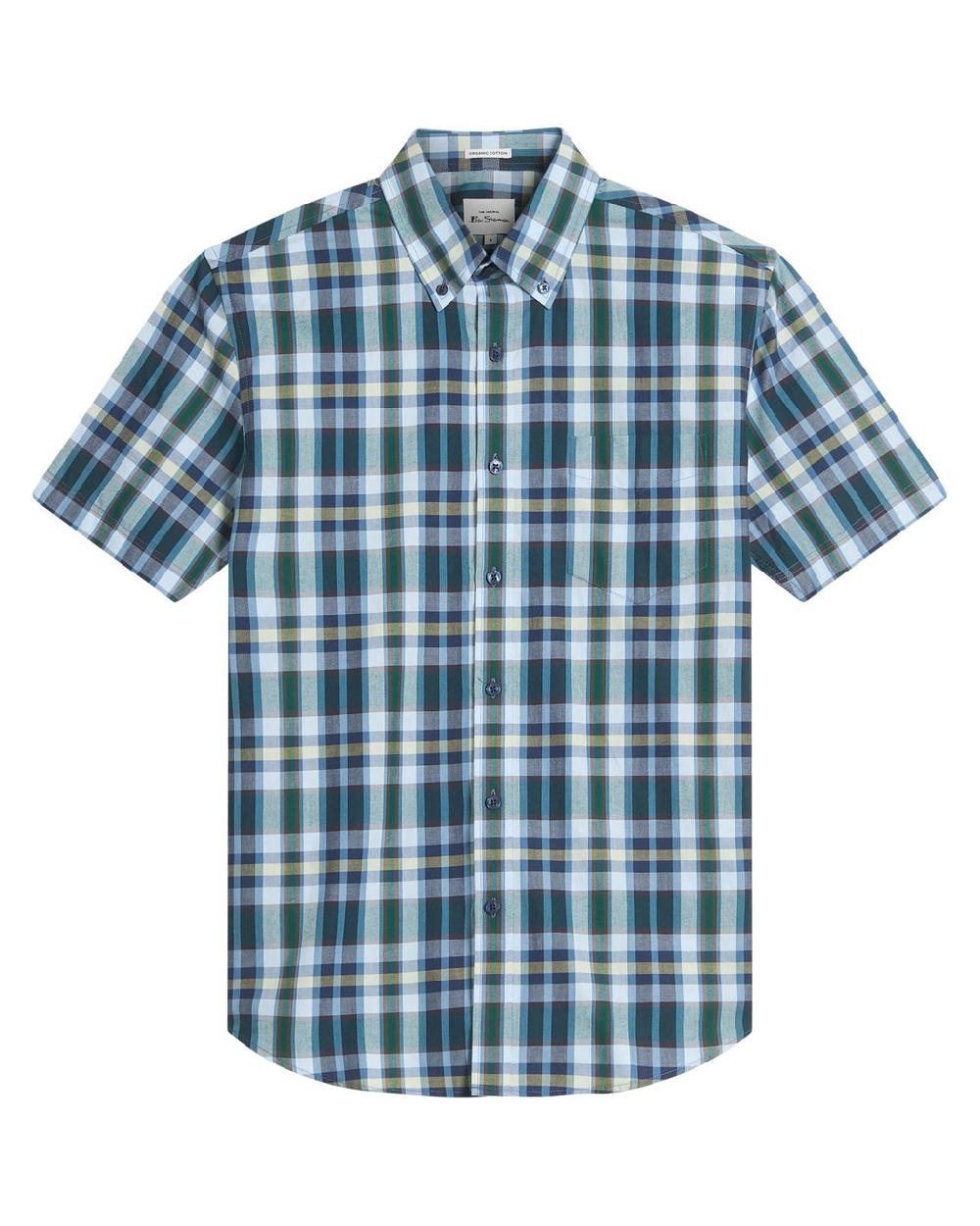Ben Sherman Irregular Check Shirt In Dark Green