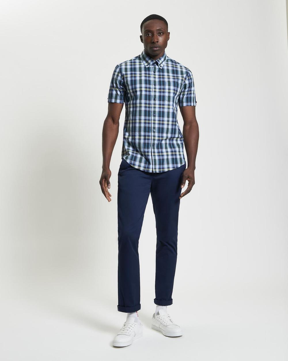 ben sherman Irregular Check Shirt in Dark Green