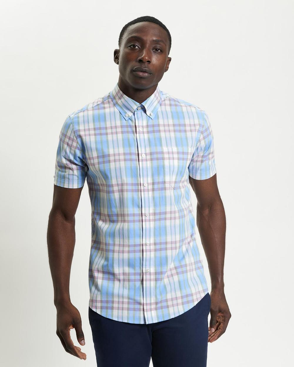 Ben Sherman Irregular Check Shirt In Glacier