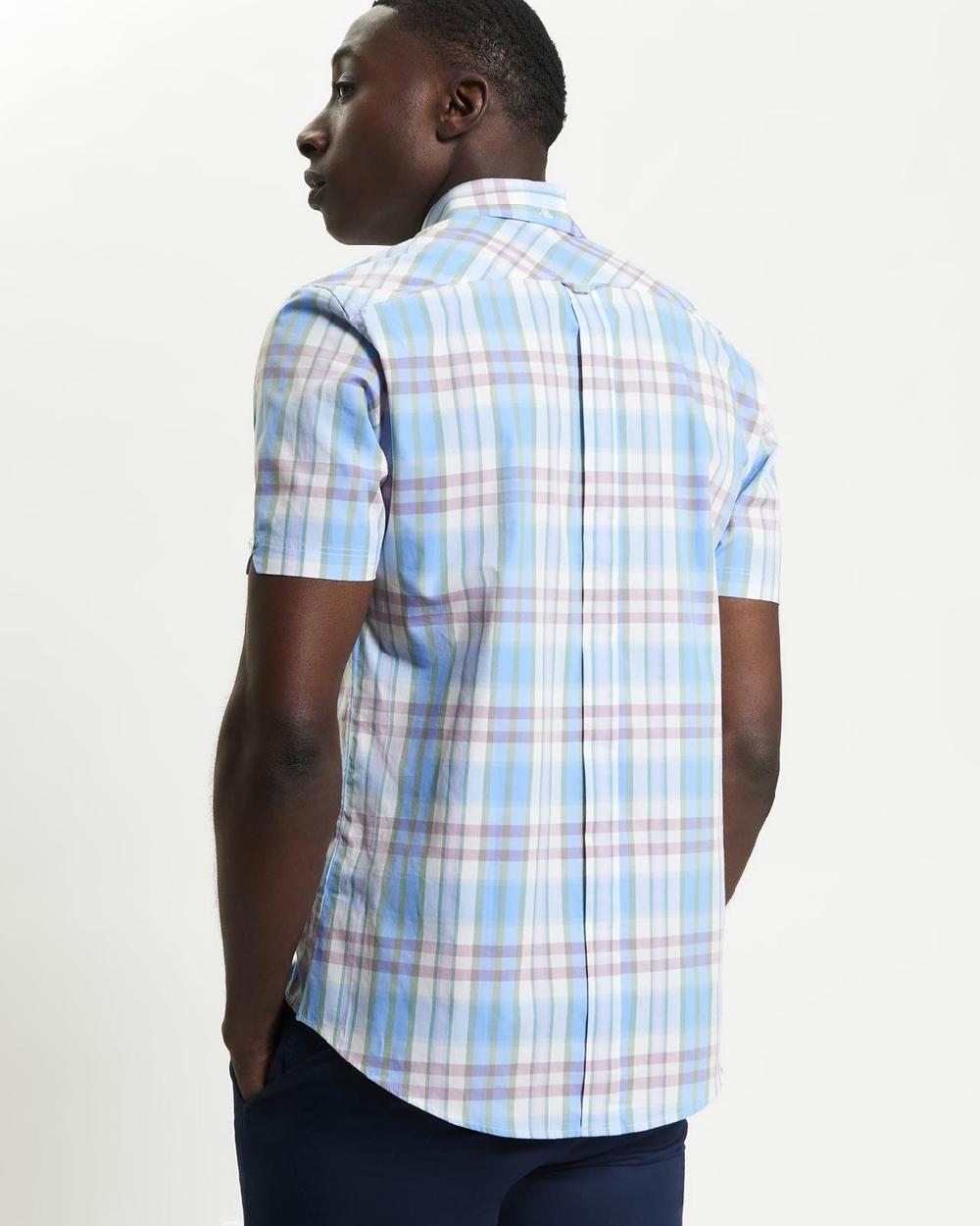 Ben Sherman Irregular Check Shirt In Glacier