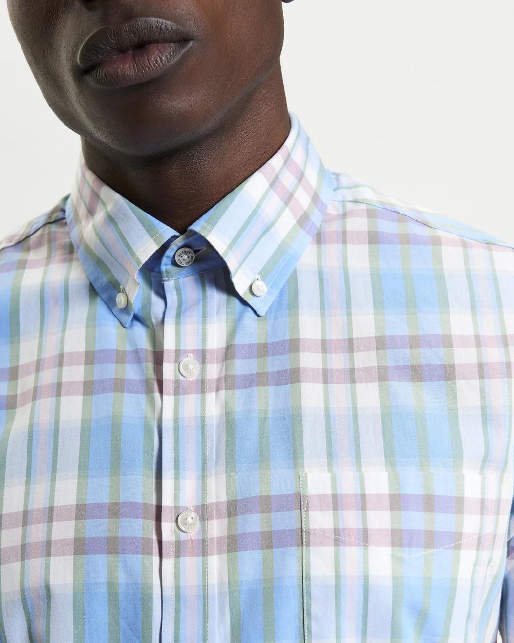 Ben Sherman Irregular Check Shirt In Glacier