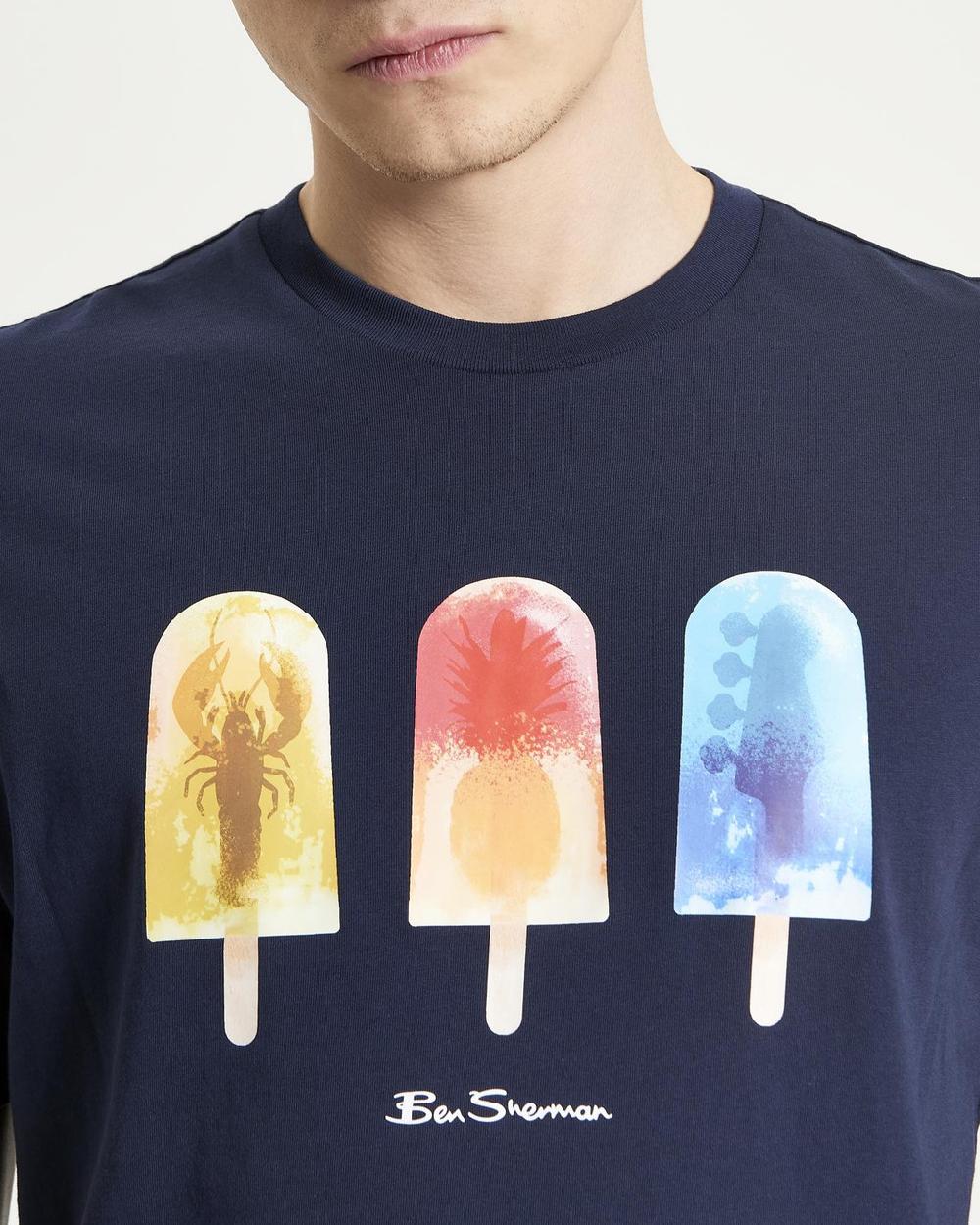 Ben Sherman Lolly Art Tee In Dark Navy