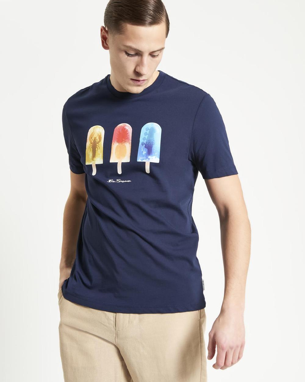 ben sherman Lolly Art Tee in Dark Navy