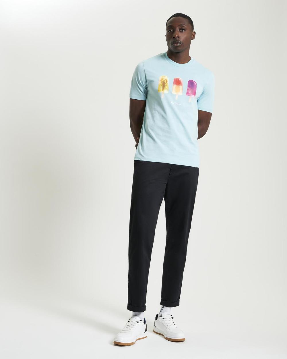 Ben Sherman Lolly Art Tee In Minty Blue