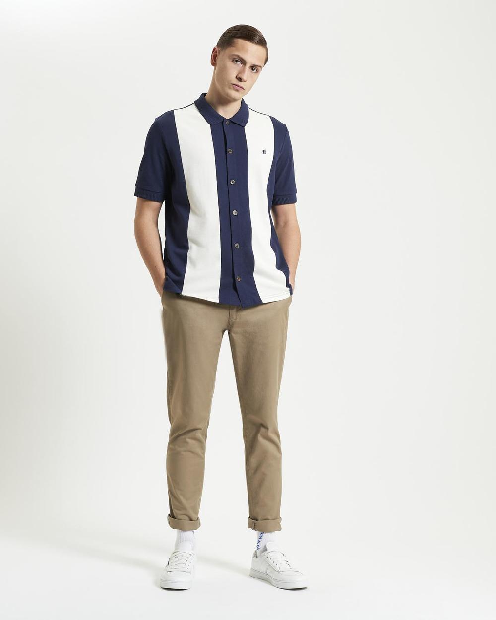 Ben Sherman Mod Pique Shirt In Dark Navy