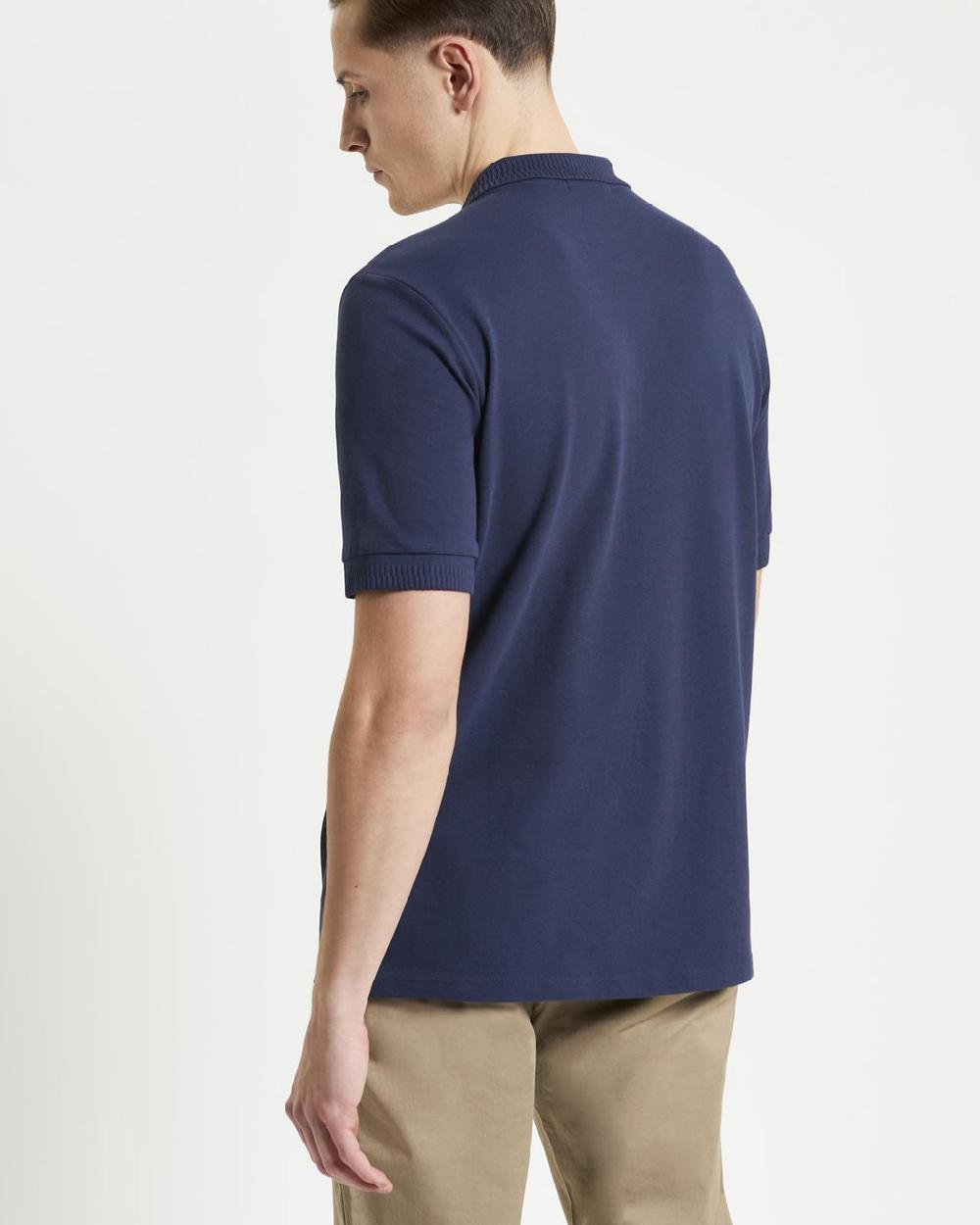 Ben Sherman Mod Pique Shirt In Dark Navy