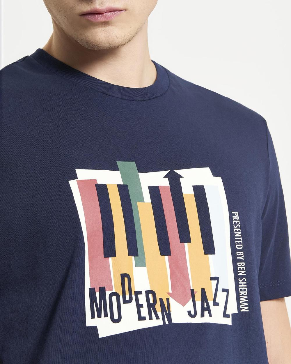 Ben Sherman Modern Jazz Tee In Dark Navy