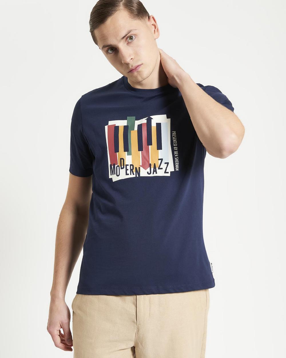 ben sherman Modern Jazz Tee in Dark Navy