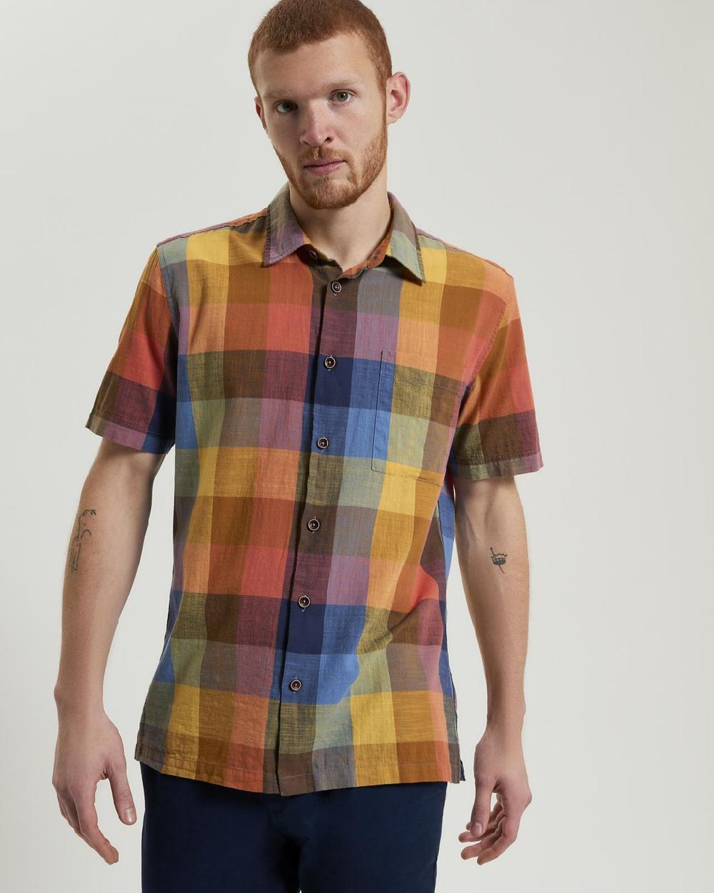 Ben Sherman Multicolour Check Shirt In Sienna