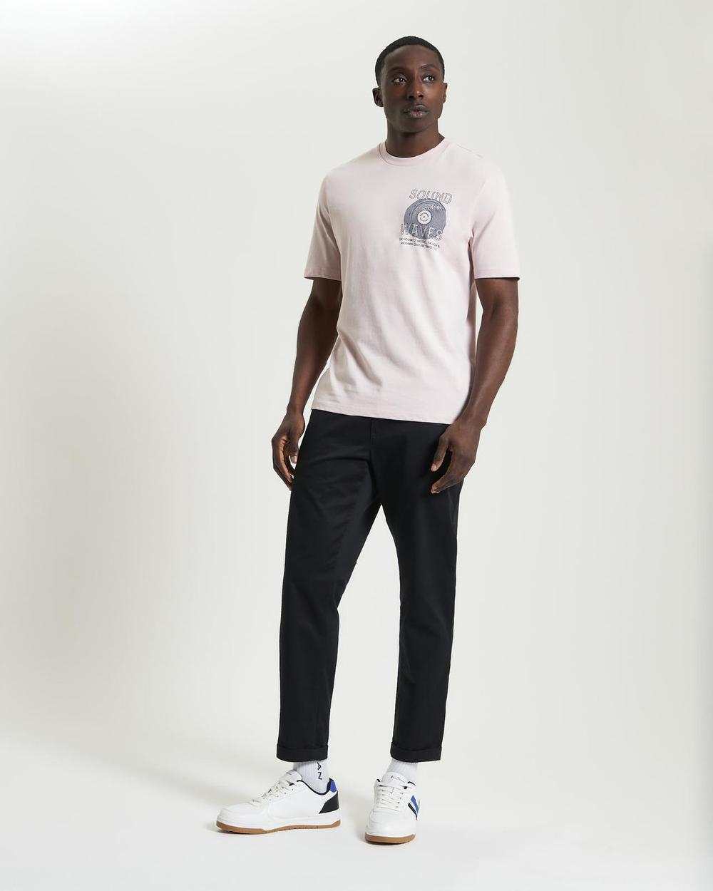 Ben Sherman Ocean Record Tee In Blush Pink