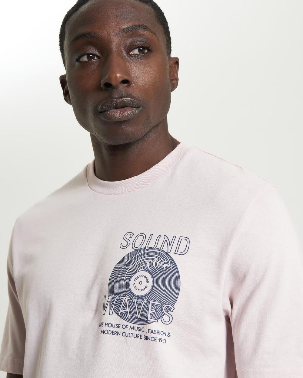 Ben Sherman Ocean Record Tee In Blush Pink