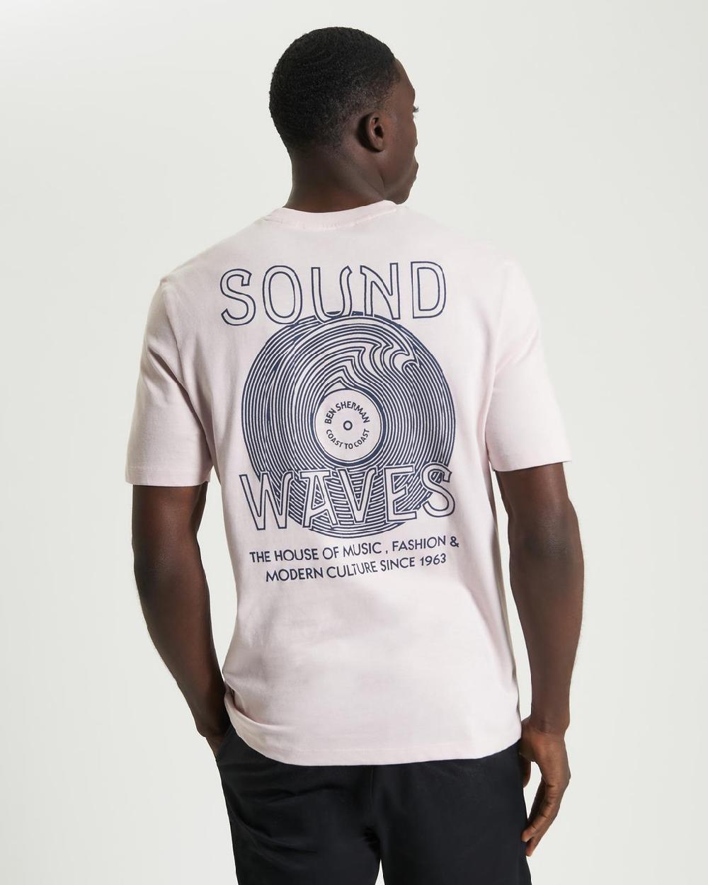 Ben Sherman Ocean Record Tee In Blush Pink