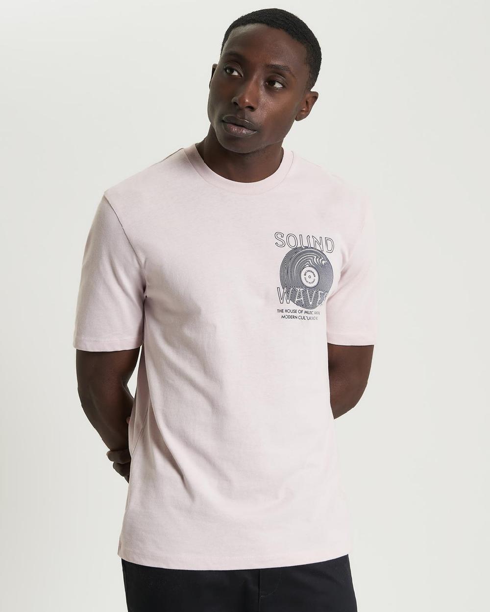 ben sherman Ocean Record Tee in Blush Pink