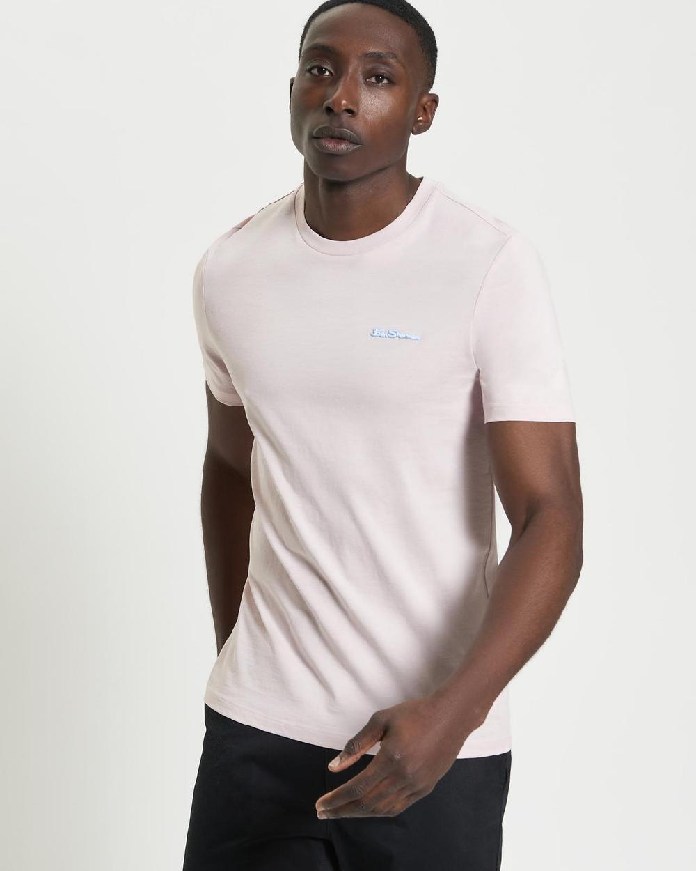 ben sherman Signature Logo Tee in Blush Pink