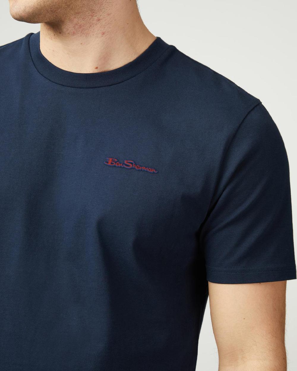 Ben Sherman Signature Logo Tee In Dark Navy