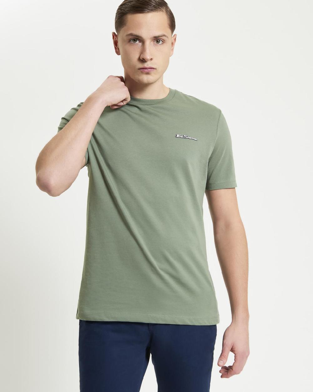 ben sherman Signature Logo Tee in Pale Khaki