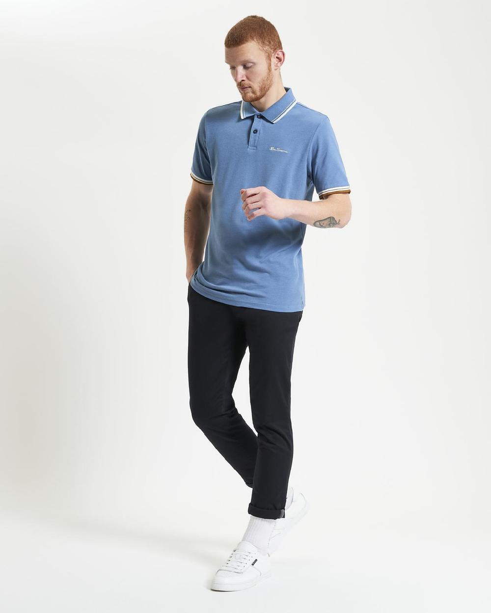 Ben Sherman Signature Pique Polo In Airforce