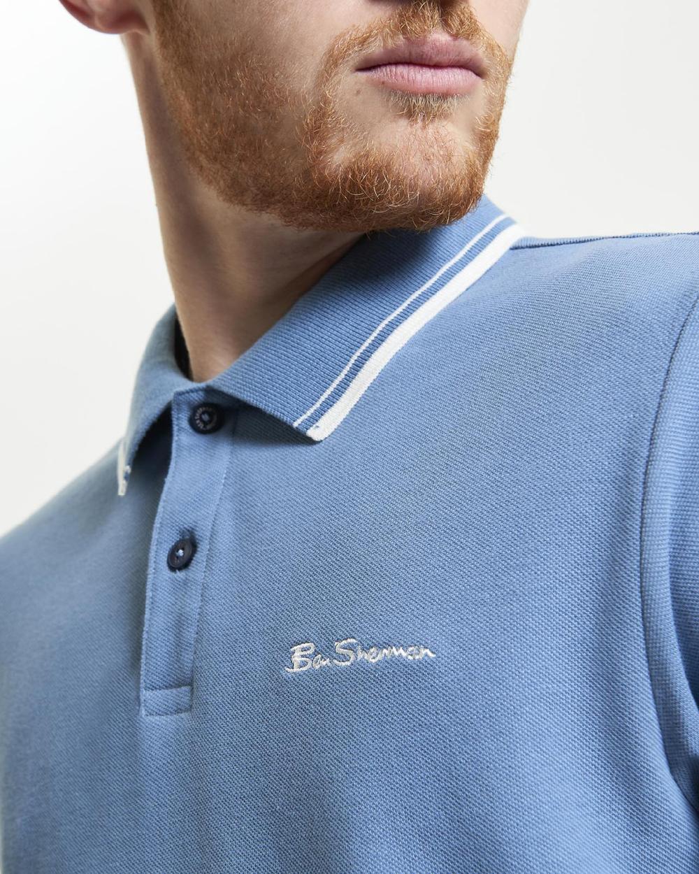 Ben Sherman Signature Pique Polo In Airforce