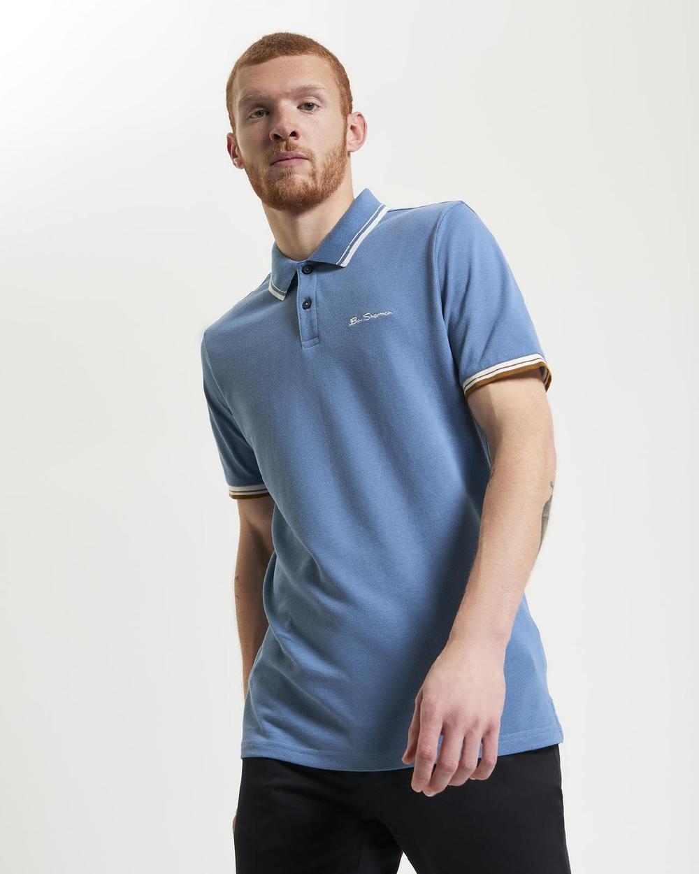ben sherman Signature Pique Polo in Airforce